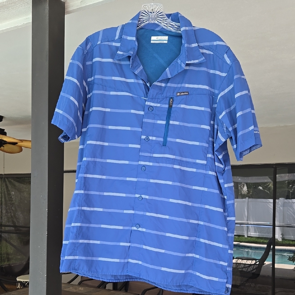 Columbia Blue Striped Button-Up Shirt